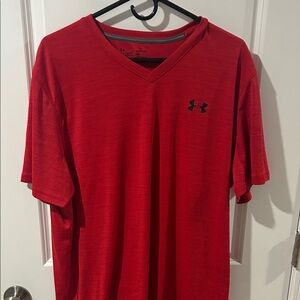 Under Armour Men's Red V-Neck Tee